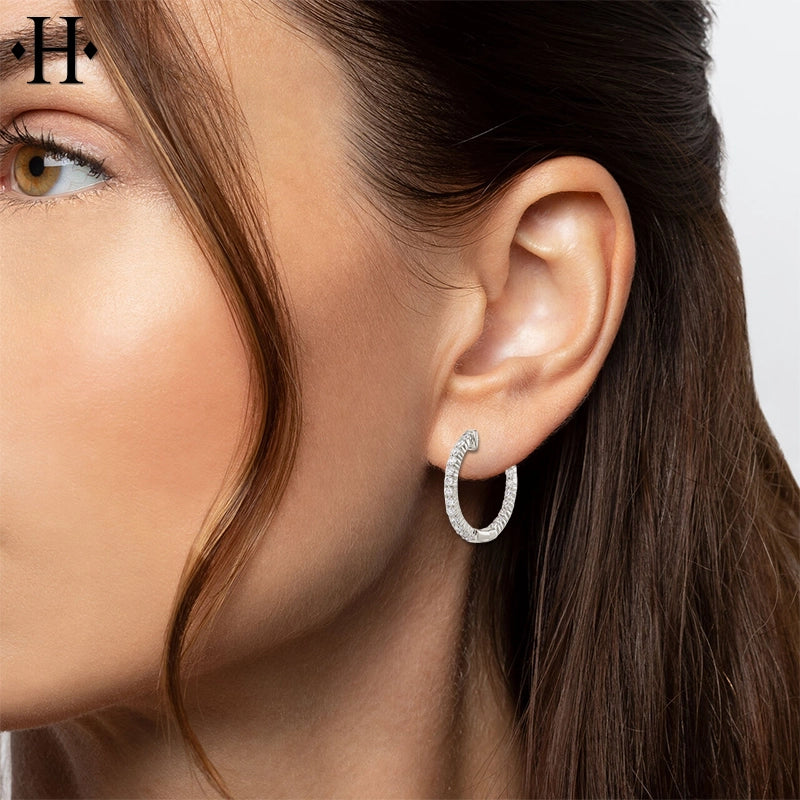 0.50cts Inside-Out Lab Grown Diamond Hoop Earrings