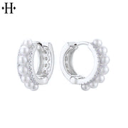 Cultured Pearl & Diamond Earrings