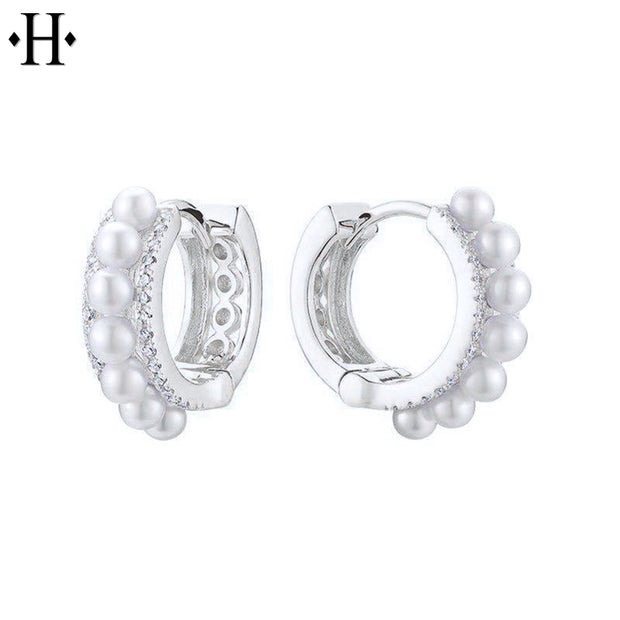 Cultured Pearl & Diamond Earrings