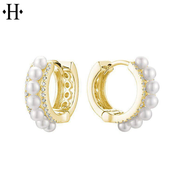 Cultured Pearl & Diamond Earrings