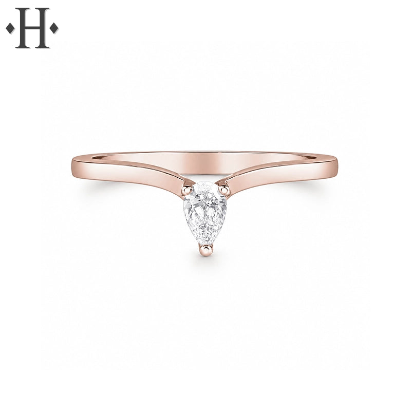 0.12ctw Natural Canadian Diamond Chevron Ring 1.5mm