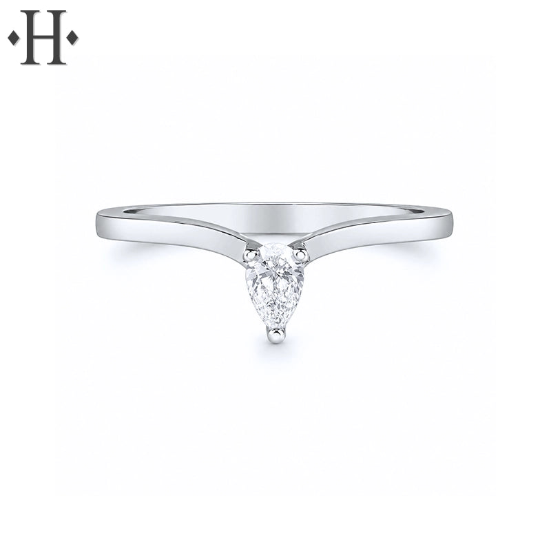 0.12ctw Natural Canadian Diamond Chevron Ring 1.5mm