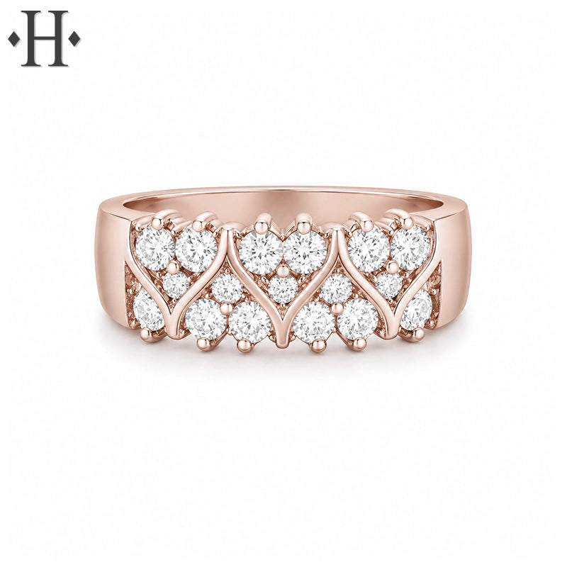 0.50ctw Natural Diamond Heart Ring 6.7mm