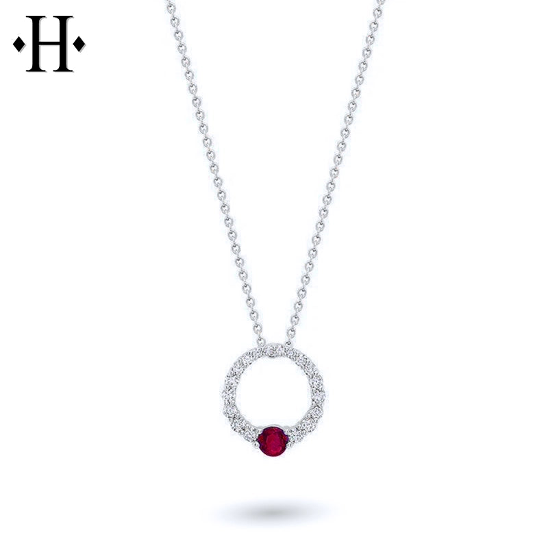 14kt Genuine Ruby & Diamond Necklace