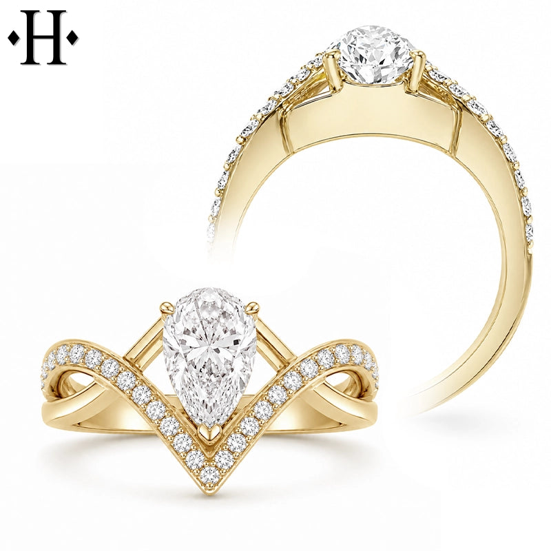 2.46ctw Pear Cut Lab Grown Diamond Ring