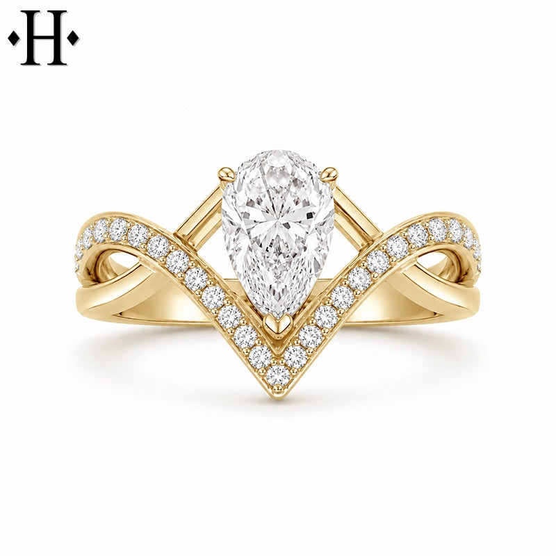 2.46ctw Pear Cut Lab Grown Diamond Ring