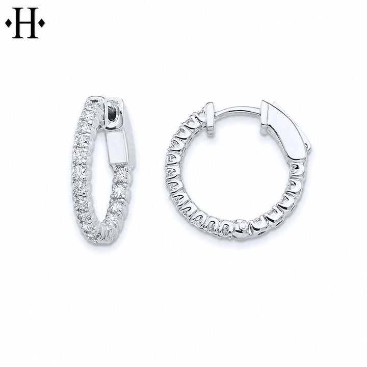 1.00cts Inside-Out Lab Grown Diamond Locking Hoop Earrings