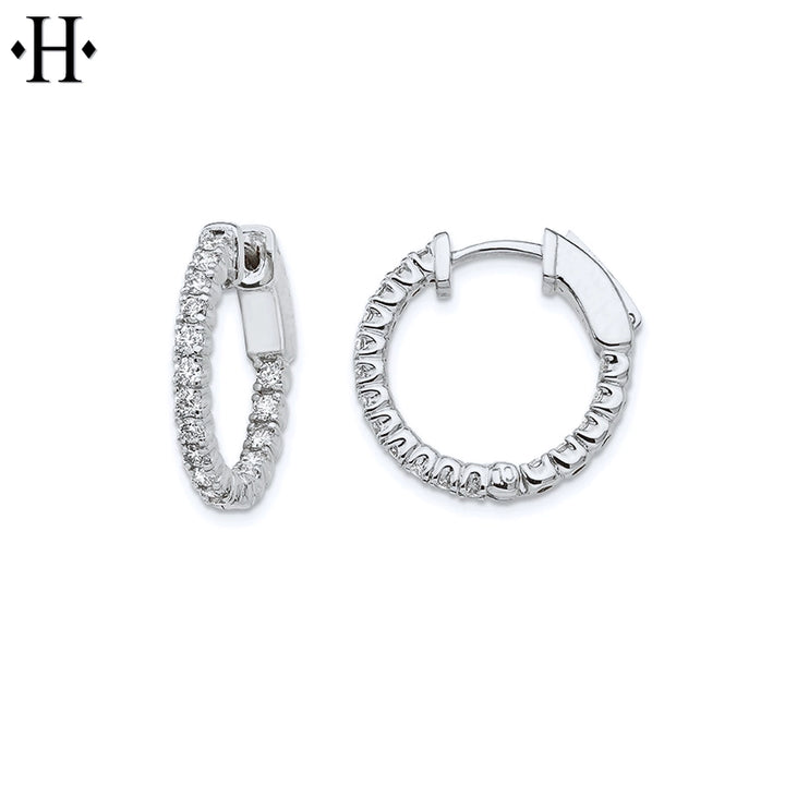 1.00cts Inside-Out Lab Grown Diamond Locking Hoop Earrings