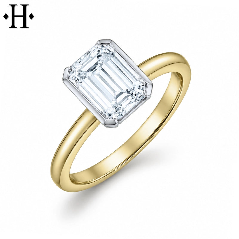 2.08ctw Emerald Cut Lab Grown Diamond Ring