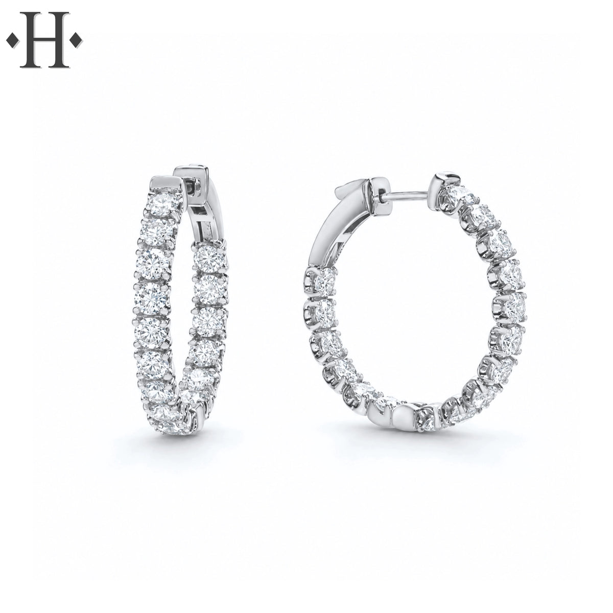 2.00cts Inside-Out Lab Grown Diamond Locking Hoop Earrings