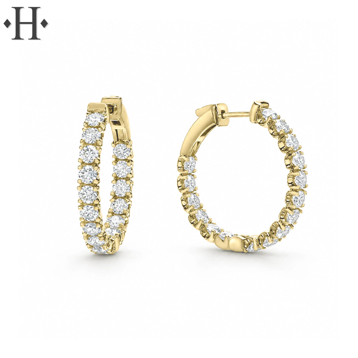 2.00cts Inside-Out Lab Grown Diamond Locking Hoop Earrings