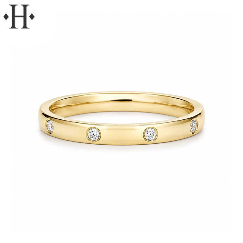 0.10ctw Lab Grown Diamond Flush Set Ring 2.2mm
