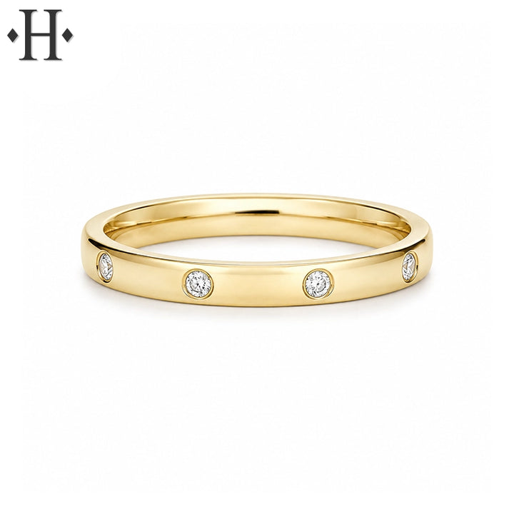 0.10ctw Lab Grown Diamond Flush Set Ring 2.2mm