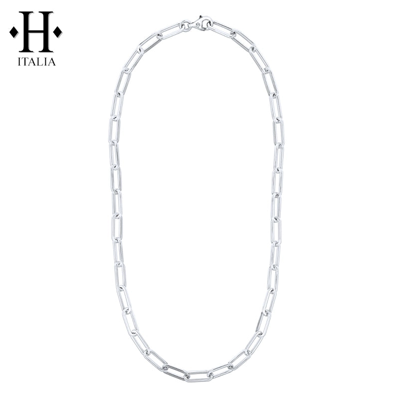 Sterling Silver 5.9mm Italian Solid Paperclip Necklace