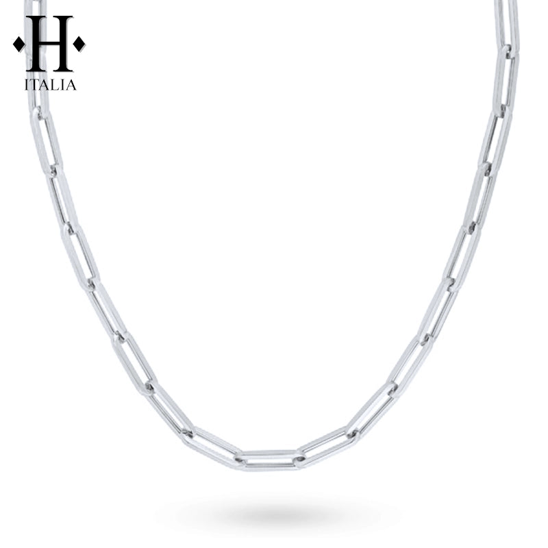 Sterling Silver 5.9mm Italian Solid Paperclip Necklace