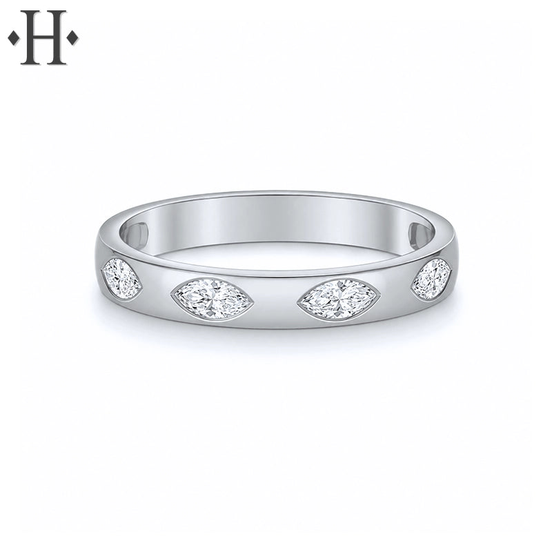 0.40ctw Lab Grown Marquise Cut Diamond Ring 3.5mm
