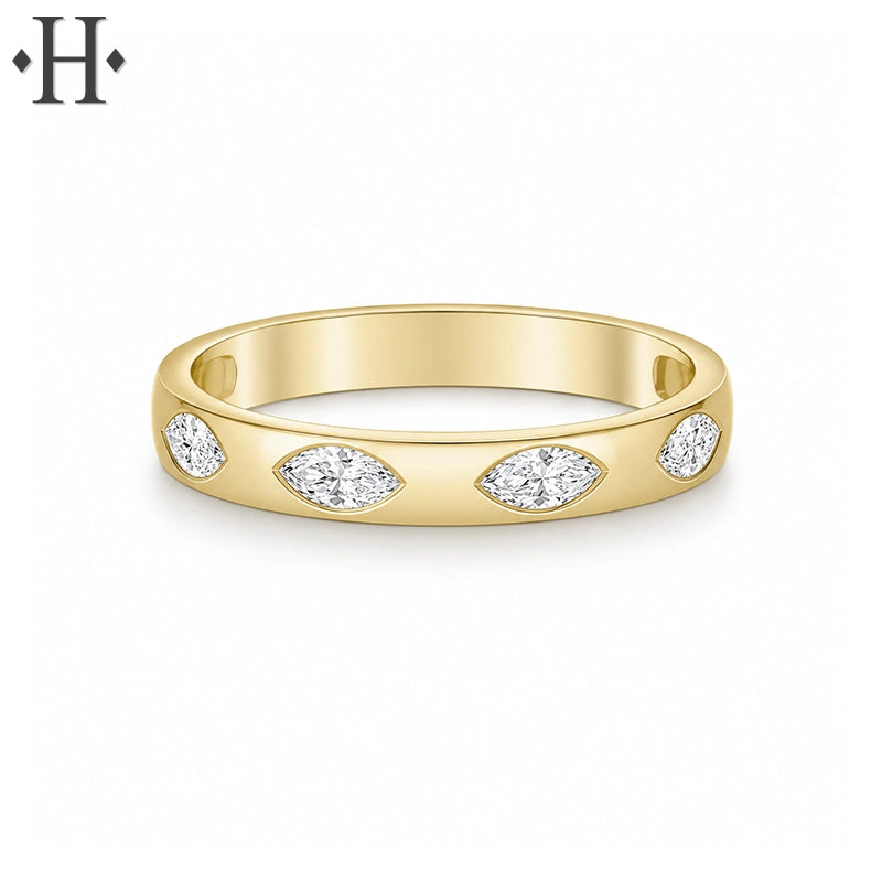 0.40ctw Lab Grown Marquise Cut Diamond Ring 3.5mm