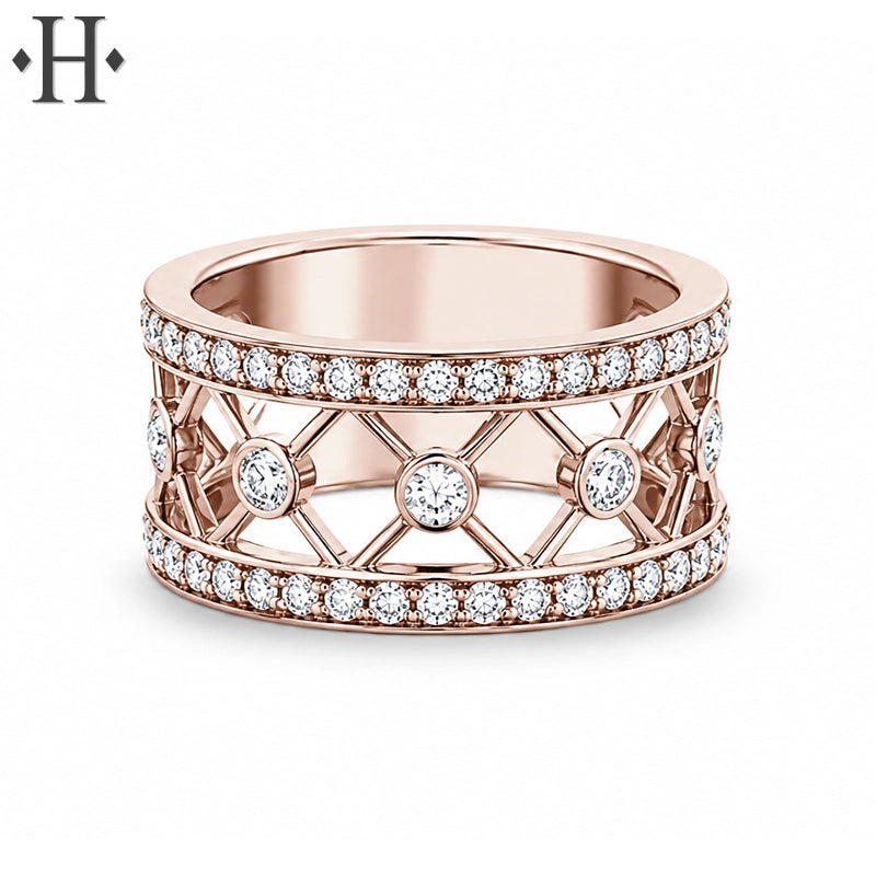 1.00ctw Natural Diamond Channel Pavé Ring 10.2mm