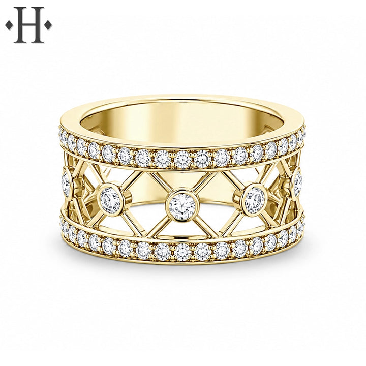 1.00ctw Natural Diamond Channel Pavé Ring 10.2mm