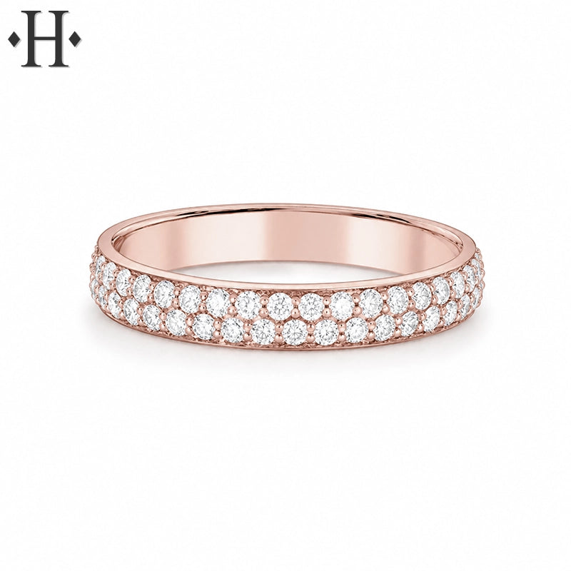 0.40ctw Natural Diamond Pavé Ring 3.0mm