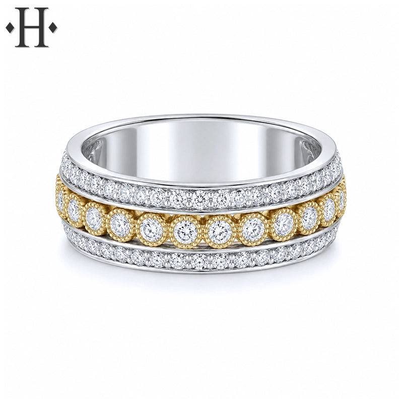 1.00ctw Natural Diamond Pavé Ring 6.8mm