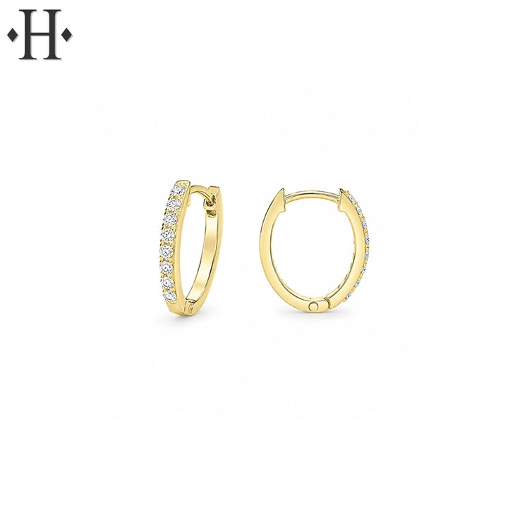 0.15ctw Natural Diamond Oval Hoop Earrings