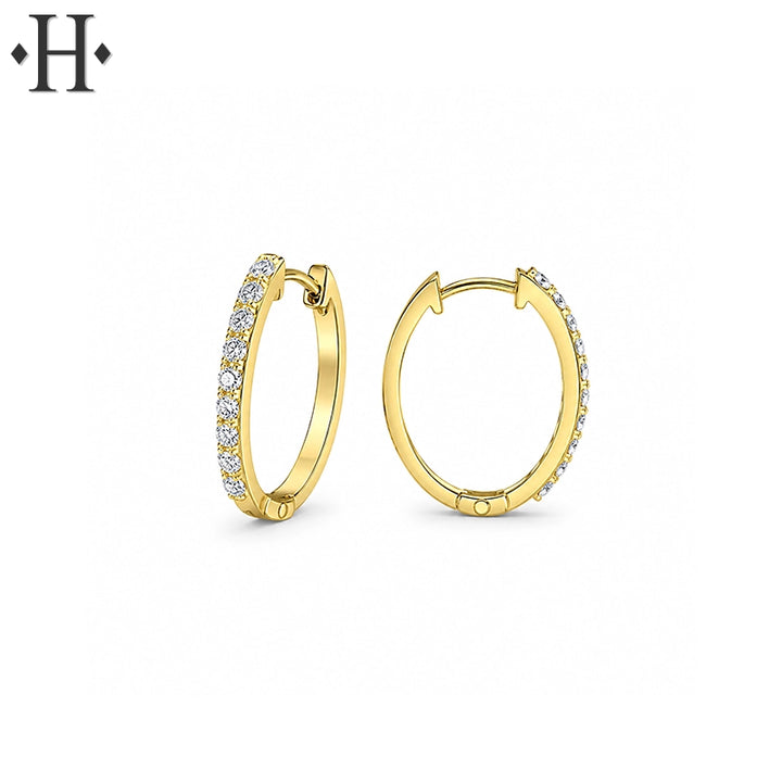 0.25ctw Natural Diamond Oval Hoop Earrings