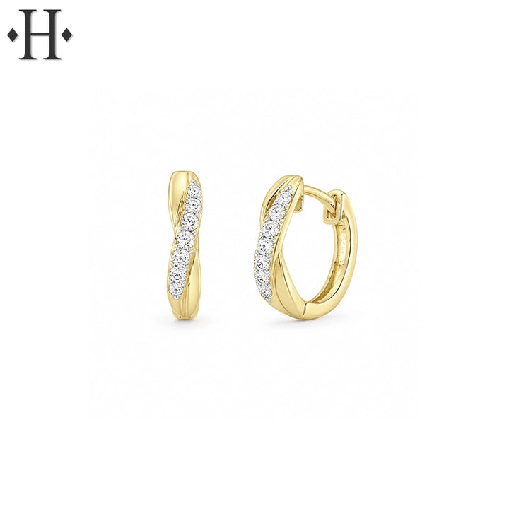 0.10ctw Natural Diamond Hoop Earrings