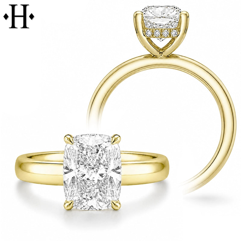 3.09ctw Elongated Cushion Cut Lab Grown Diamond Ring