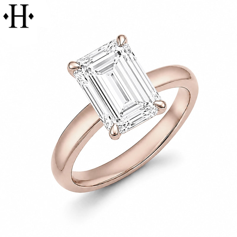 1.50ctr-4.00ctr Emerald Cut Lab Grown Diamond Ring
