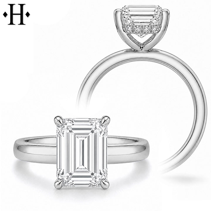 1.50ctr-4.00ctr Emerald Cut Lab Grown Diamond Ring Tailor Made