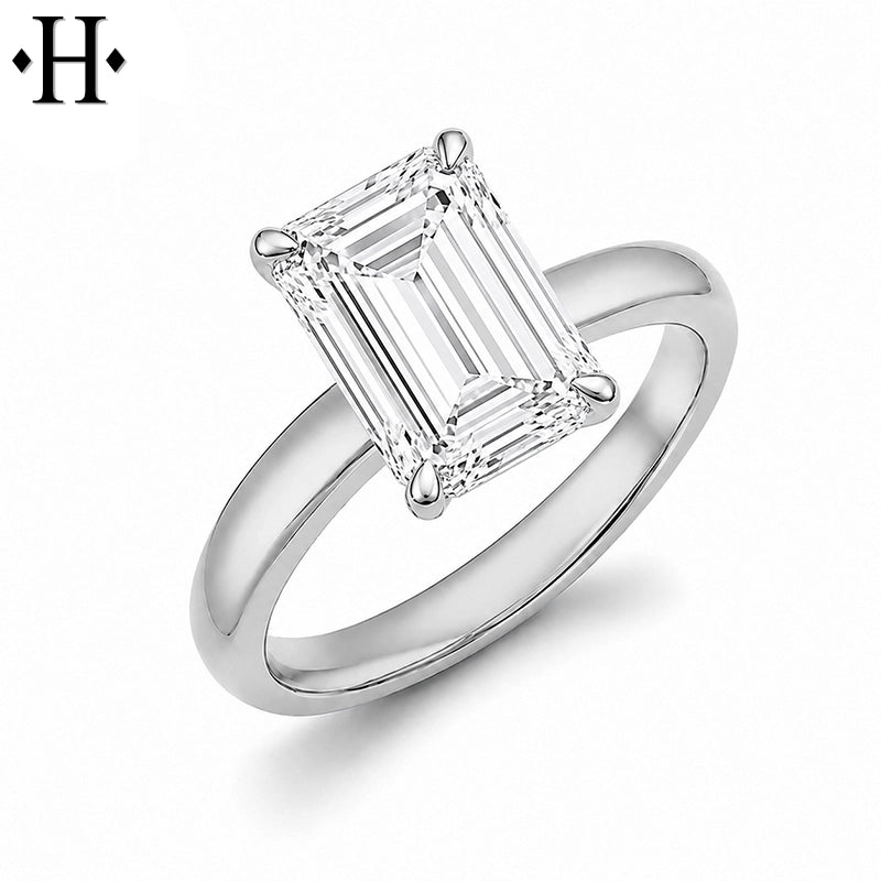 1.50ctr-4.00ctr Emerald Cut Lab Grown Diamond Ring Tailor Made
