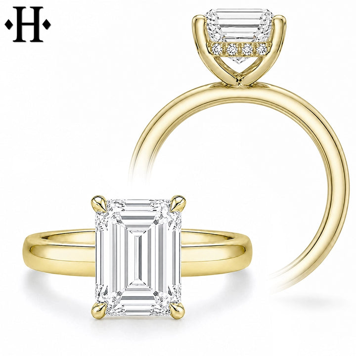 3.08ctw Emerald Cut Lab Grown Diamond Ring