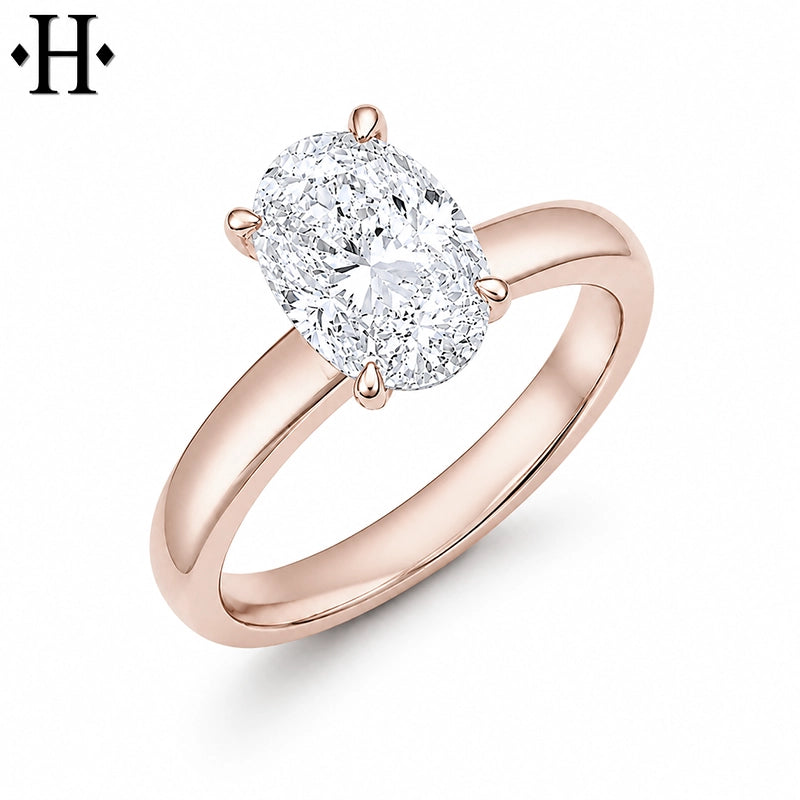 1.50ctr-4.00ctr Oval Cut Lab Grown Diamond Ring