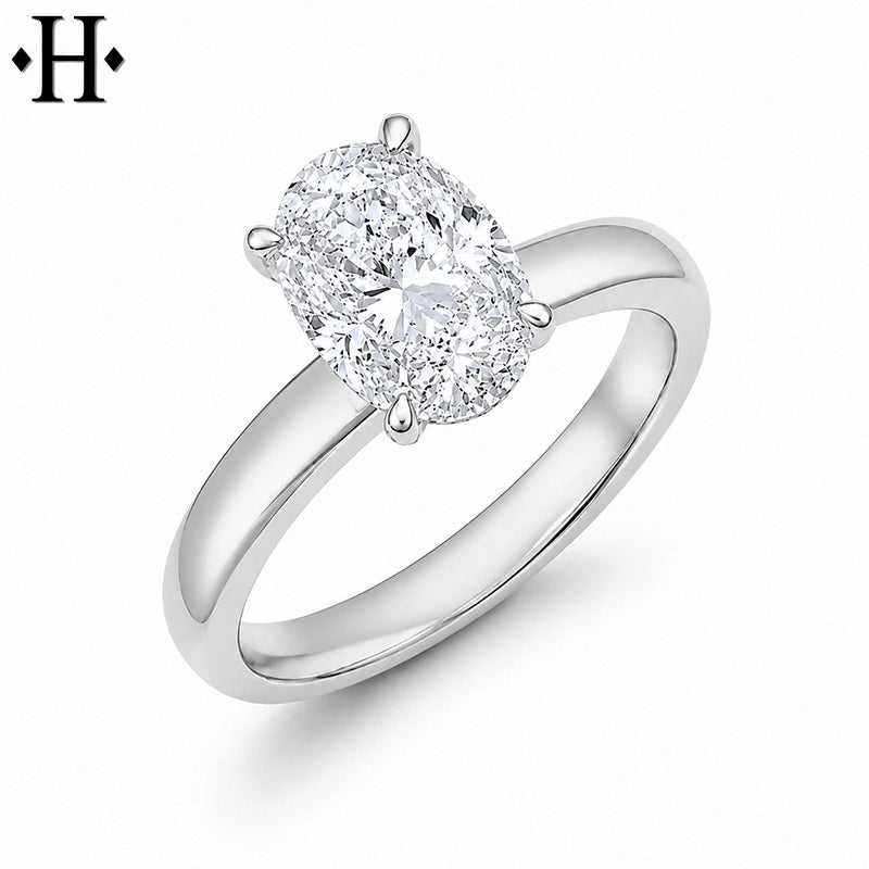 1.50ctr-4.00ctr Oval Cut Lab Grown Diamond Ring