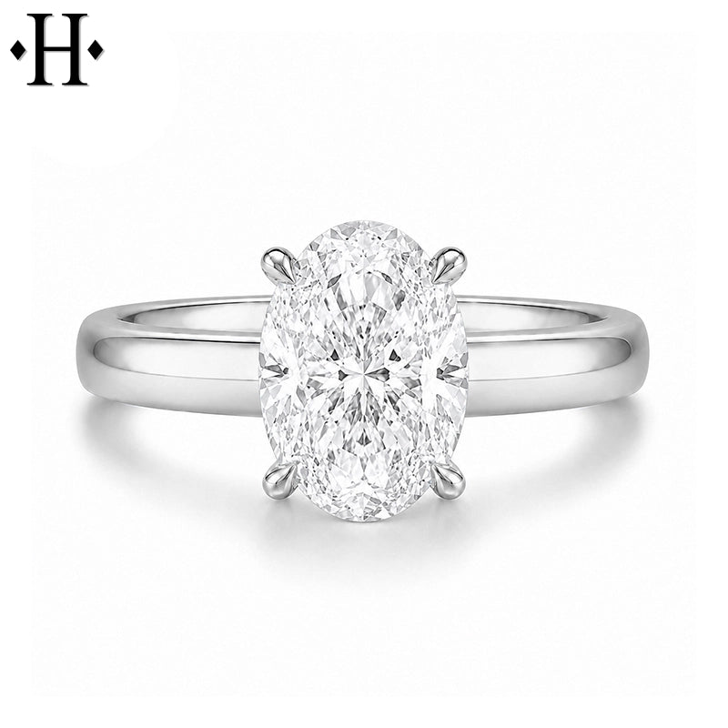 1.50ctr-4.00ctr Oval Cut Lab Grown Diamond Ring