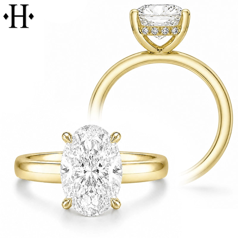 3.08ctw Oval Cut Lab Grown Diamond Ring