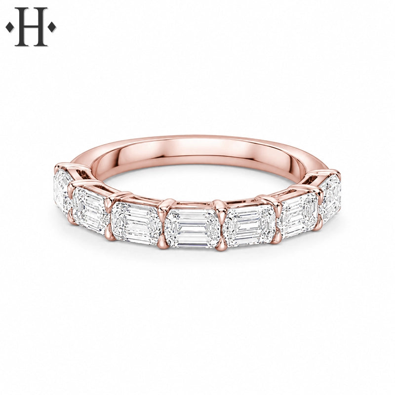 2.10ctw Lab Grown Emerald Cut Diamond Ring 3.5mm