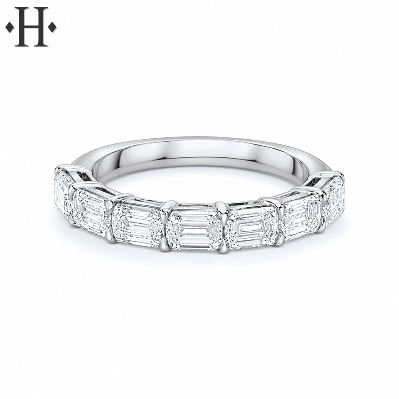 2.10ctw Lab Grown Emerald Cut Diamond Ring 3.5mm