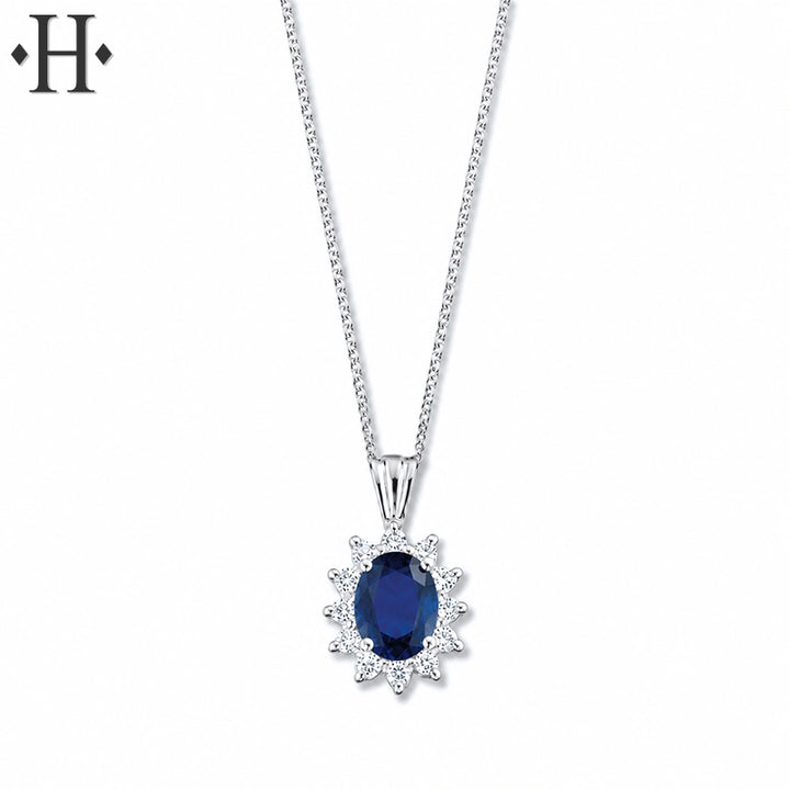 Genuine Sapphire & Diamond Necklace