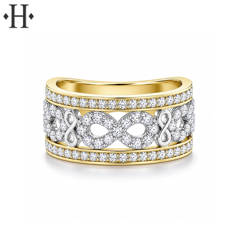 1.00ctw Natural Diamond Pavé Ring 9.6mm