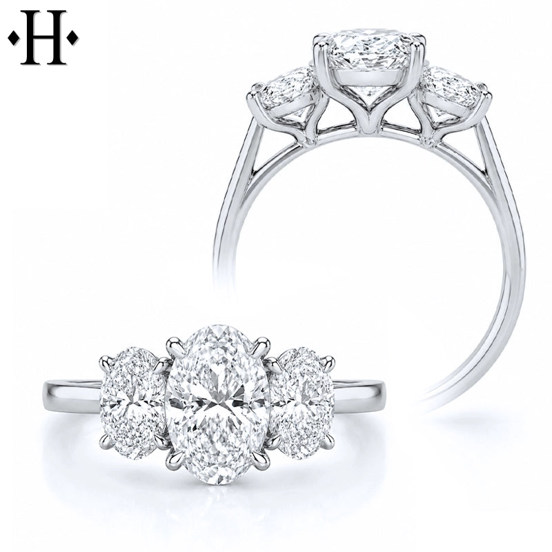 3.40ctw Oval Cut Lab Grown Diamond Ring