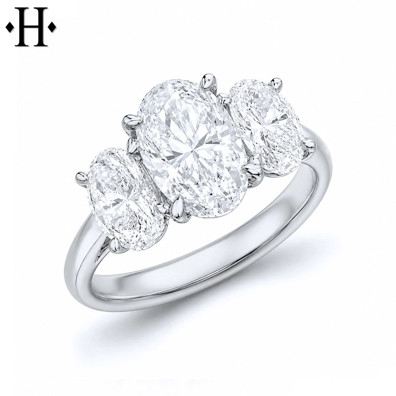 3.40ctw Oval Cut Lab Grown Diamond Ring