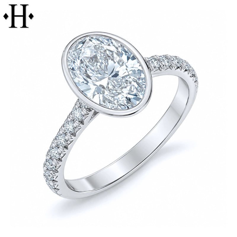 1.25ctr-2.50ctr Oval Cut Lab Grown Diamond Ring Tailor Made