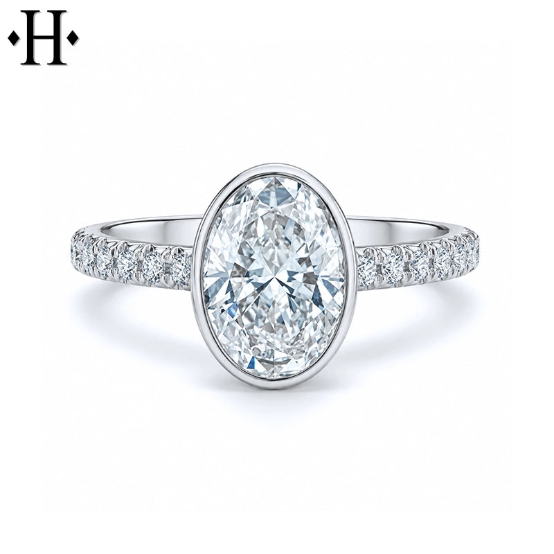 1.25ctr-2.50ctr Oval Cut Lab Grown Diamond Ring Tailor Made