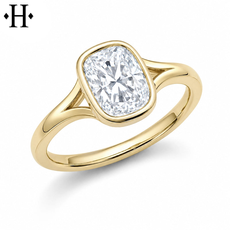 1.50ctr-2.50ctr Elongated Cushion Cut Lab Grown Diamond Ring