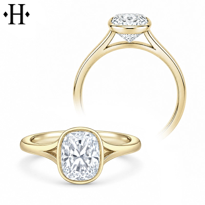 1.50ctr-2.50ctr Elongated Cushion Cut Lab Grown Diamond Ring