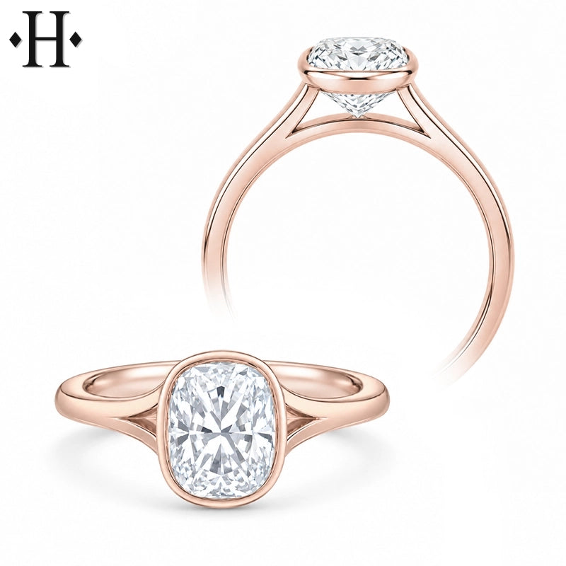 1.50ctr-2.50ctr Elongated Cushion Cut Lab Grown Diamond Ring
