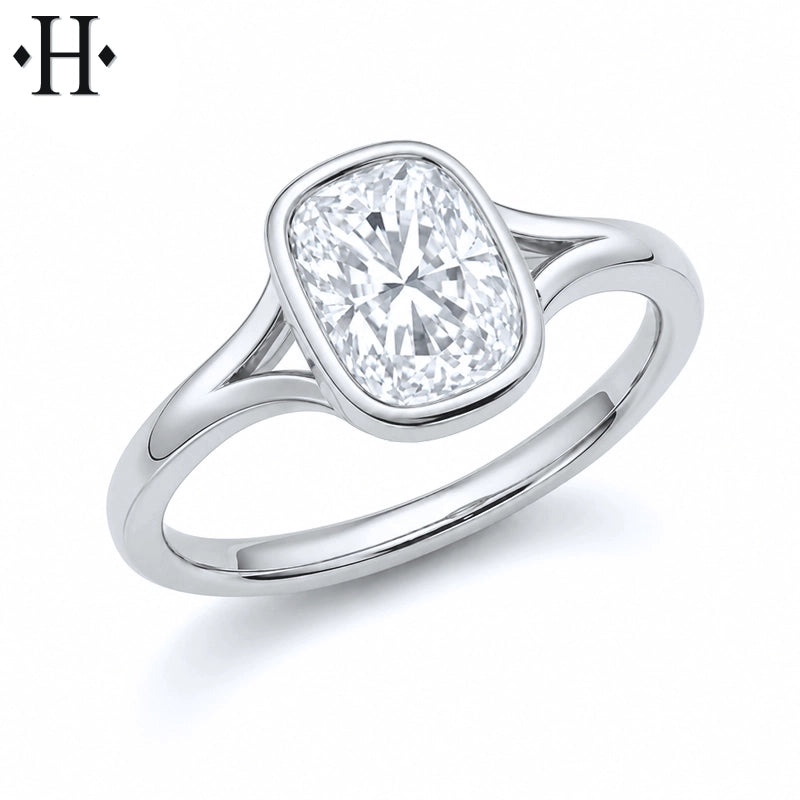 1.50ctr-2.50ctr Elongated Cushion Cut Lab Grown Diamond Ring