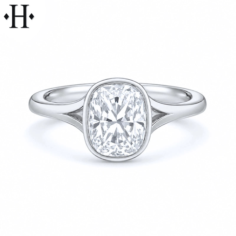 1.50ctr-2.50ctr Elongated Cushion Cut Lab Grown Diamond Ring